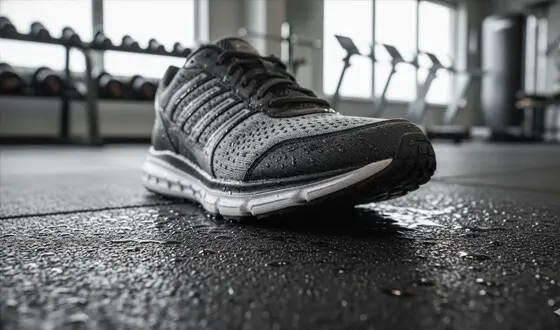 Superficie antiderrapante de loseta de caucho para gimnasio