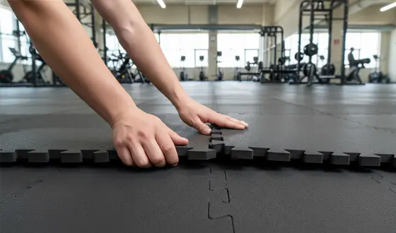 Instalación sencilla de piso rompecabezas para gimnasio - Ensamble sin herramientas