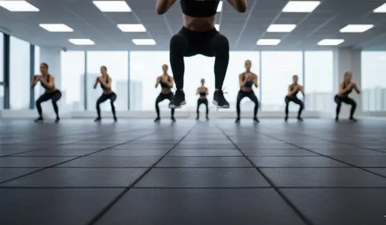 Piso de hule antiderrapante para gimnasio - Seguridad garantizada Superficie antiderrapante del piso de caucho para gimnasio