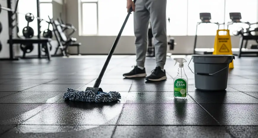 Cómo limpiar piso de caucho para gimnasio sin productos caros
