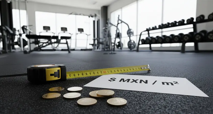 Guía de espesores para piso de caucho de gimnasio - 1/4, 3/8 y 1 pulgada